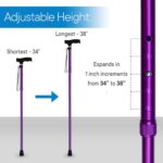 RMS Folding Cane - Foldable Walking Cane with Adjustable Height - Collapsible and Lightweight - Soft Ergonomic Handle for Comfortable Grip - Portable Walking Stick for Mobility Aid - Image 4