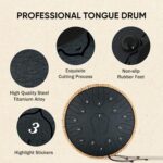 Steel Tongue Drum 12 Inch 15 Notes: Handpan Drums Set with Music Book Mallets Carry Bag - Hand Pan Instrument for Adults Musical Education Meditation Yoga Chakra (Black) - Image 3