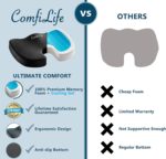 ComfiLife Premium Gel + Memory Foam Seat Cushion – Doctor Recommended Office Chair Cushion, Car Seat Cushion – Chair Cushions for Back & Sciatica Pain Relief – Seat Cushions for Office & Desk (Black) - Image 9