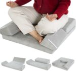 HOMBYS Meditation Cushion Foam Meditation Pillows for Sitting on Floor, Large Yoga Pillow for Adult, Meditation Mat with 2 Knee Cushions and Hip Support-3 Shapes for Different People-Supportive
