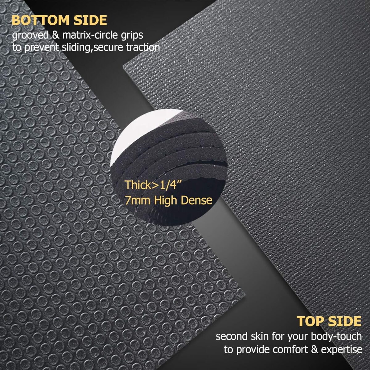 GXMMAT Extra Large Exercise Mat 16'x6'/12'x6'/10'x6'/8'x6'(7mm), Extra Wide Workout Mats for Home Gym Flooring, Non-Slip Thick Durable Cardio Mat for MMA,Plyo,Jump Rope,Weights,Fitness,Shoe-Friendly - Image 4