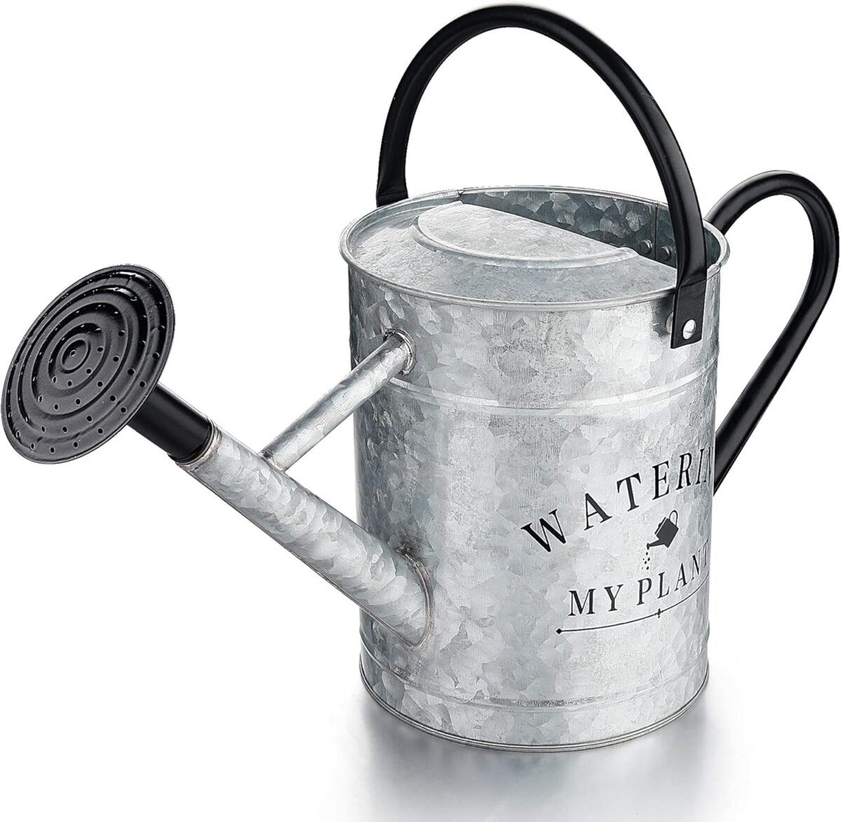 Galvanized Watering Can for Outdoor Indoor Plants, 1 Gallon Decorative Countryside Style Water Can with Removable Spout, Perfect Metal Watering Can for Indoor Plants and Garden Flower - Image 1
