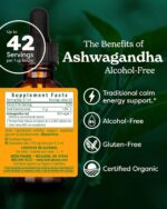 Herb Pharm Organic Ashwagandha Liquid Extract, Alcohol-Free: Mood Support Supplement, Vegan Ashwagandha Root Glycerite, Tasty Non-Bitter Adaptogen Extract for Adults, Non-GMO, 1 Oz - Image 2