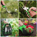 sungwoo Garden Tool Set 8 Piece, Heavy Duty and Lightweight Aluminium Alloy Tools with Ergonomic Handle, Storage Tote Bag, Gardening Hand Tools, Gardening Gifts for Women and Men Green - Image 3