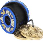 Ohm Store Tibetan Mantra Tingsha Bells with Blue Case- Handcrafted Meditation Accessory for Mindfulness, Yoga, and Sound Healing
