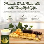 Gift Basket Village Charcuterie Board Gift Set – Bamboo Cutting Board, Three-Pepper Crackers, Italian Sausage, Wisconsin Cheese, Cheese Spread, and Knife – Wedding or Housewarming Gift - Image 4