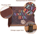 JIMBON Our Adventure Book Scrapbook Photo Album Retro Style Embossed Letter Cover Travel Diary Journal Scrap Book Kit For Couples,Memory Book For Anniversary Wedding - Image 5
