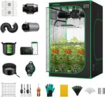 VIVOSUN GIY Smart Grow Tent System 4x4, WiFi-Integrated Grow Tent Kit, with Automate Ventilation and Circulation, Schedule Full Spectrum 200Wx2 LED Grow Light, and GrowHub E42A Controller