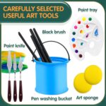 ESRICH Acrylic Paint Set,64PCS Painting Supplies with Wooden Easel,Brushes,36Colors Acrylic Paint, Canvases,Palette,Paint Knives Etc,Painting Kit for Adults,Students,Hobbyists,Beginners - Image 5