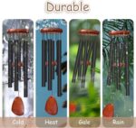 28" Wind Chimes for Outside. Deep Tone Lovely Wind Chimes with 6 Aluminum Tubes Courtyard Decoration. Windchimes Outdoor Create an Enjoyable Atmosphere & Give Mom a Gift - Image 5
