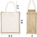 SOUJOY 6 Pack Burlap Tote Bags, Reusable Jute Gift Totes with Handles, Small Beach Bags, Canvas Grocery Shopping Totes for Bridesmaid, DIY, Shopping, Pool, Wedding Bag - Image 2