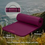 Retrospec Solana Yoga Mat 1" Thick With Nylon Carry Strap for Men & Women - Non Slip Exercise Mat for Home Yoga, Pilates, Stretching, Floor & Fitness Workouts - Image 2