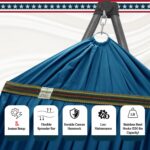 Tranquillo Hammock 550 lbs Capacity Uniki Double Hammock Stand, Portable Hammock Stand, Collapsible Outdoor Hammock with Stand, Signature Steel Stand Breathable Canvas Hammock Net, Blue - Image 4