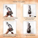 Hosley Resin Wolf Decor Statue and Incense Cone Burner Majestic Smoking Wolf Holder for Aromatic Ambiance and Unique Home Décor 12" Inch - Image 4