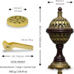 AM Lux Globe Incense Burner - Bakhoor Cone Holders | Insence bukhoor Burners| Frankincense Burner Charcoal | Mabkhara | for Office & Spiritual Décor (Bronze) - Image 2