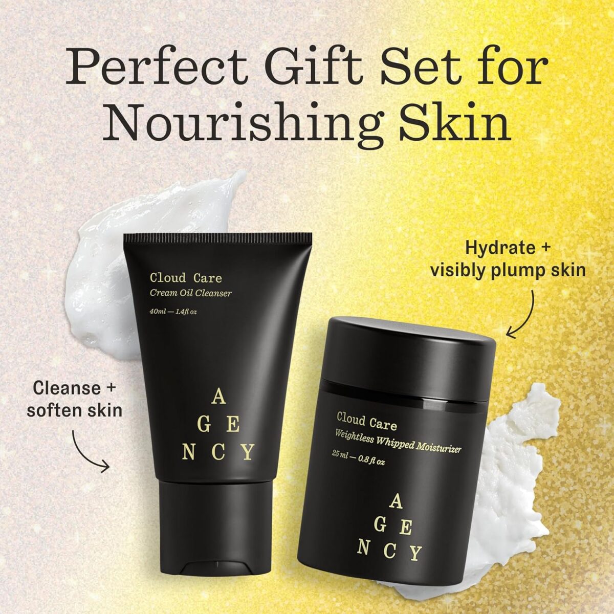 Anti-Aging Skin Care Gift Set for Dry Skin, Cloud Care Duo with Cream Oil Facial Cleanser and Weightless Face Moisturizer, Agency by Curology - Image 2