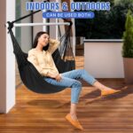 Hanging Chair Indoor Swing, Max 500 Lbs, 2 Cushions Included, Steel Spreader Bar with Anti-Slip Rings, Indoor/Outdoor Use, Side Pocket, Boho Style - Image 6