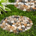 River Rock Stepping Stones Outdoor for Garden Walkway, 10 inch Diameter 6 Pcs Round Shape Paver Step Stones Polished Pebble River Stone Mat for Yard Lawn Patio Pathway Walk Way - Multi-Color - Image 6
