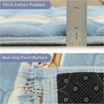 Prayer Rug Muslim Prayer Mat Islamic - Very Thick Prayer Rug Sajadah for Men Women with Islam Prayer Beads Soft and Luxury (Blue Grey) - Image 4