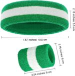 Bememo 6 Pieces Sweatbands Set, Includes 2 Pieces Sports Headbands and 4 Pieces Wristbands, Cotton, Multi, Running, for Men and Women - Image 4