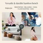 Mindful Modern Folding Meditation Bench - Bamboo Kneeling Stool with Locking Magnetic Hinges - Portable Cross Legged Folding Seiza Chair w/Travel Bag - Image 5