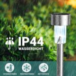 GIGALUMI Solar Lights Outdoor Waterproof, 12 Pack, Stainless Steel LED Solar Garden Lights for Patio, Lawn, Yard and Landscape, Cold White - Image 7