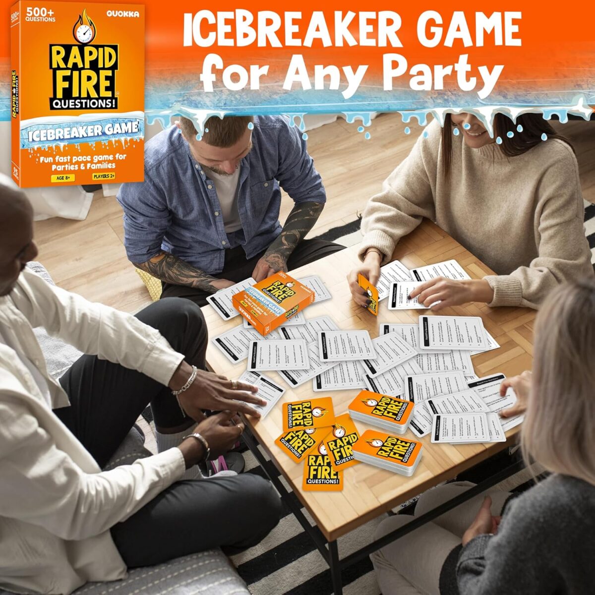 QUOKKA Icebreaker Cards with 500+ Questions - Adults Kids Family Conversation Cards Game - Break The Ice Family Game for Kids 8-12 - Perfect for Family or Adults Game Night I Travel Version - Image 4