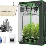 VIVOSUN Grow Tent Complete Kit, 48"x48"x80" Growing Tent with VS1000 Led Grow Light, 6 Inch 440 CFM Inline Fan Carbon Filter and 8ft Ducting Combo