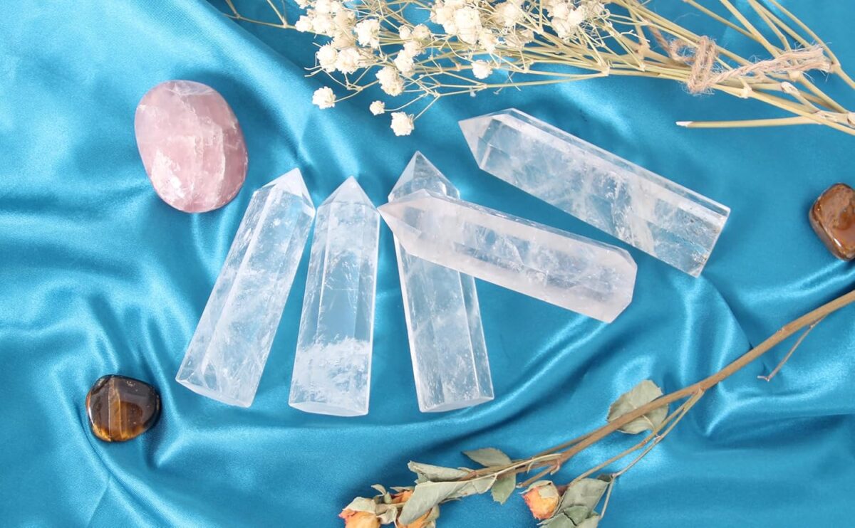 Orientrea Clear Quartz Crystal Wand-1 Pc 3.5"-3.9" Natural Clear Quartz Crystal Wands, Healing Crystal and Stones, Natural Clear Quartz Stone Tower, Gift Box Packaging - Image 5