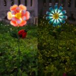 Solar Garden Stakes Lights for Outdoor Decor, 4 Pack Waterproof Metal Art Stick Flowers, Light for Outside Garden Patio Pathway Yard Backyard Porch Lawn - Image 6