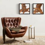 JOLLYMER Live Edge Teak Wood Wall Decor, Rustic Wooden Wall Art, Handcrafted Home Decoration for Living Room Bedroom Office, 17"x17" Black Frame - Image 5