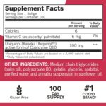 Qunol Mega Ubiquinol 100mg CoQ10, Superior Absorption, Patented Water and Fat Soluble Natural Supplement Form of Coenzyme Q10, Antioxidant for Heart Health, 100 Count Softgels - Image 4