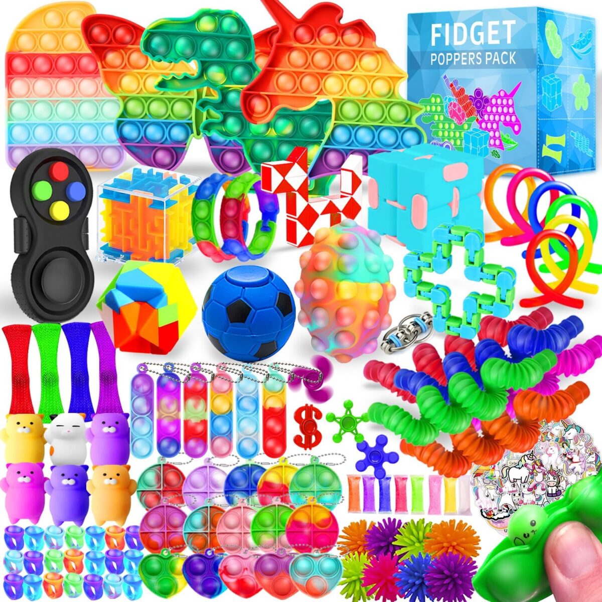 Fidget Toys, 120 Pack Fidgets Set Stocking Stuffers for Kids Party Favors Autism Sensory Toy Bulk Adults Kids Boys Girls Teens Stress Autistic ADHD Anxiety Carnival Treasure Classroom Prizes - Image 4