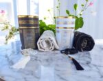 SAIKA Muslim prayer rug, Two Prayer mats and Prayer Beads with Kaaba Design Cylinder Gift Box,Islamic Gifts, Janamaz, Sajadah - Image 3