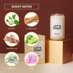 Homesick Scented Candles for Home (Let's Toast) - 13.75 oz Long-Lasting Soy Wax Blend Jar Candle Gifts for Women & Men for All Occasions, 60-80 Hours Burn Time - Notes of Mandarin & Grapefruit - Image 3