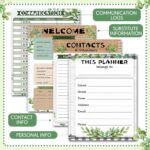 Eucalyptus Teacher Planner Undated Academic Year Teacher Lesson Planner Book Green Plants Daily Weekly Monthly Spiral Planner Checklist Organizer with Stickers for Classroom, 8.5'' x 11'' - Image 4