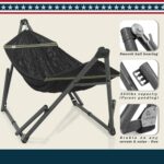 Tranquillo Uniki 3-Year Warranty Hammock Stand, Instant 30s Foldable Hammock with Stand, 550 lbs Capacity Camping Hammock for 1 Persons, Portable & Durable Premium Hammock, Black - Image 4