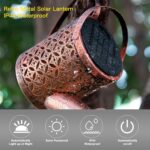 Solar Lights Outdoor Decorative, Hanging Lantern with Retro Metal Design, Waterproof, Perfect for Garden, Table, Patio, Yard, Pathway - Image 6