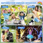 SHCKE Automatic Bubble Machine Upgrade Bubble Blower with 2 Fans, 20000+ Bubbles Per Minute Bubbles for Kids Portable Bubble Maker Operated by USB or Batteries for Outdoor Wedding Birthday Easter - Image 4