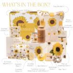 The Love Crate Co Sunflower Gifts for Women, 15pc Gift Box for Birthdays, Get Well Soon Basket, Thinking of You Care Package, Sunshine and Wellness Presents for Women. - Image 2