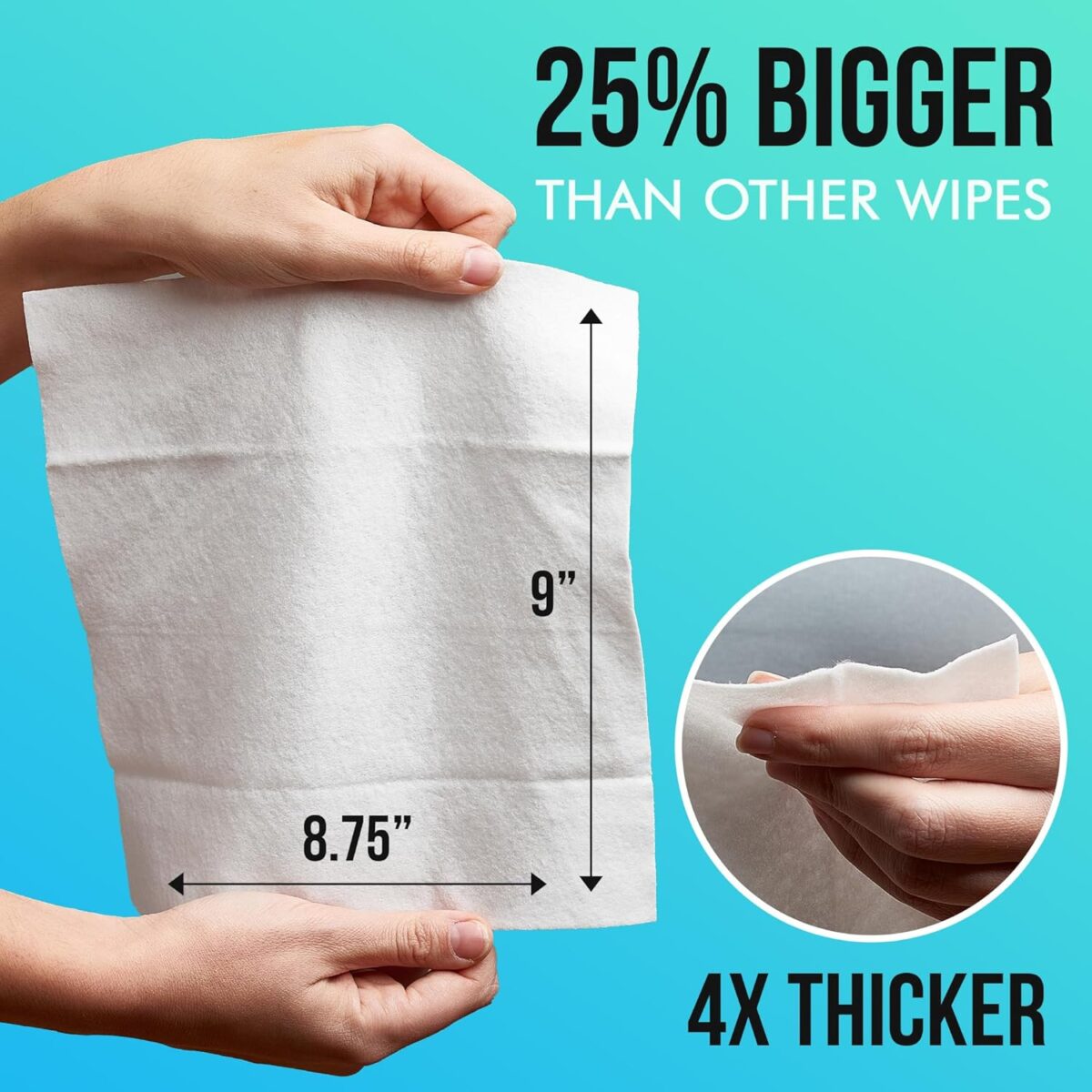 Extra Large Bath Wipes for Adults Bathing No Rinse - 40 Disposable Body Cleansing Wipes for Men, Women & Elderly - Great for Gym, Camping, Post Surgery - Shower Wipes - Image 5