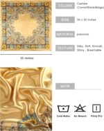 AWAYTR 35” Large Square Satin Head Scarf - 3Pcs Satin Hair Scarves Silk Bandana Scarf Headscarf Silk Feeling Scarf for Women - Image 2