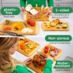 GREENER CHEF Organic Bamboo Cutting Board Set of 3 with Lifetime Replacements - Wood Cutting Board Set with Juice Groove - Wooden Chopping Board Set for Kitchen, Meat, Vegetables and Cheese - Image 5
