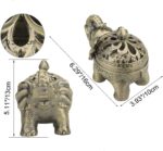 K COOL Metal Backflow Incense Holder Elephant Cone Coil Incense Burner Ash Catcher with Lid, Aromatherapy Ornament Home Office Decoration for Indoor Outdoor (Bronze) - Image 2