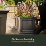 Mayne Fairfield 20-Inch Square Planter – Self-Watering, Weather-Resistant Planter for Flowers – Durable Outdoor Design for Patio, Porch, or Entryway - Image 4