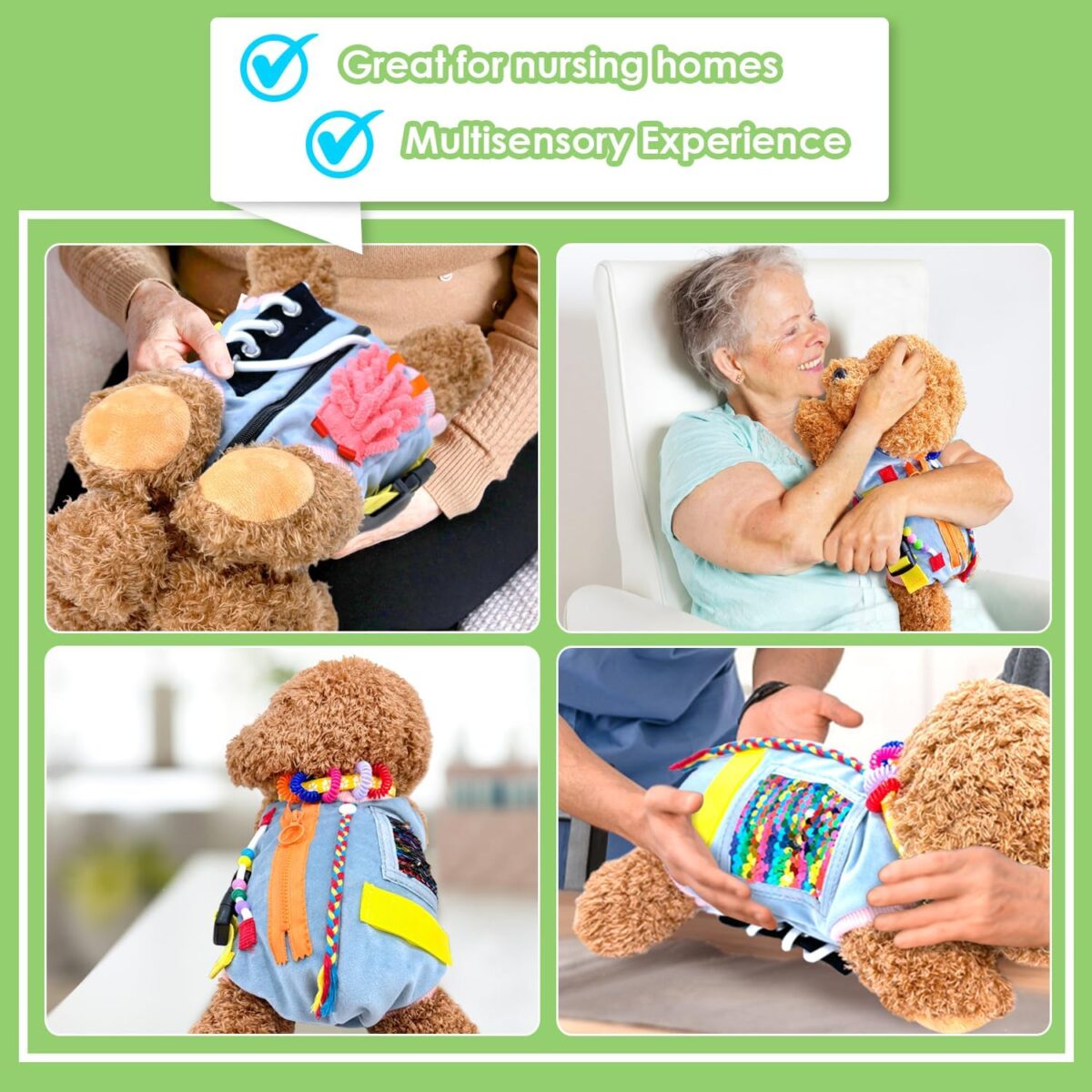 Fidget Sensory Dog Blanket for Elderly | Premium Dementia Activities for Seniors Items | Engaging Sensory Items (pup) for Adults | Gift and Activities for Seniors with Alzheimer - Image 7