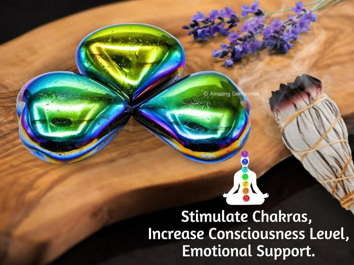 Titanium Aura Quartz Crystal Heart Palm Stone - Pocket Massage Worry Stone for Natural Body Chakra Balancing, Reiki Healing and Crystal Grid - Image 7
