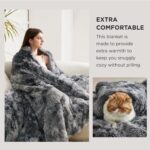 Bedsure Fluffy Throw Blanket Gifts for Women Men, Soft Fleece Sherpa Cozy Fuzzy Plush Warm Minky Thick Faux Fur Throw for Couch, Bed, Home Living Room Decor Spring Blanket Gifts for Mom Dad, Grey - Image 3