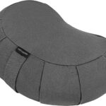 Retrospec Sedona Zafu Meditation Cushion Filled w/Buckwheat Hulls - Yoga Pillow for Meditation Practices - Machine Washable 100% Cotton Cover & Durable Carry Handle; Crescent, Stone