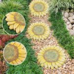 DAMEING Sunflower Stepping Stones Outdoor Garden Decoration, 2 Pack Paving Stones Kit for Outside Patio Landscape Yard Walkway Path, Anniversary Housewarming Birthday Gift, Indoor Decoation - Image 4